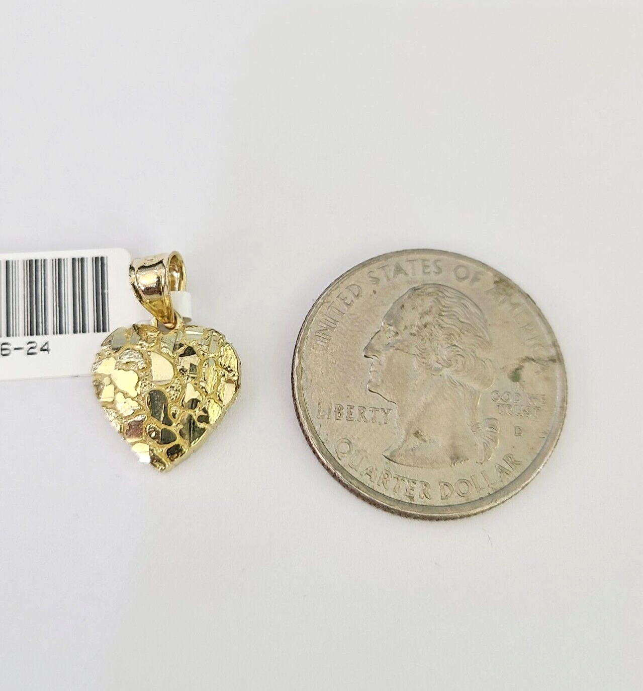 10k Solid Rope Chain 2mm Nugget Heart Pendant Charm Necklace SET 16"-22" Ladies